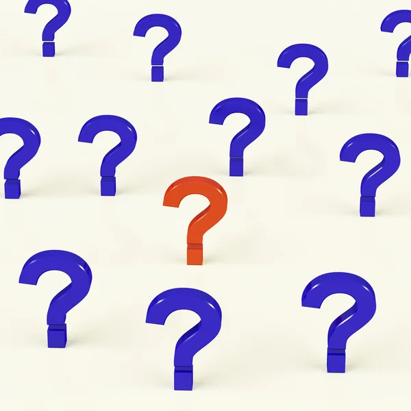 Mehrere Fragezeichen als Symbol für Fragen und Antworten — Stockfoto