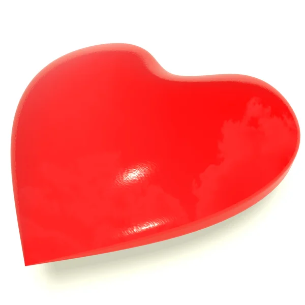 Červené srdce na bílých, zastupující láska a romantika — Stock fotografie