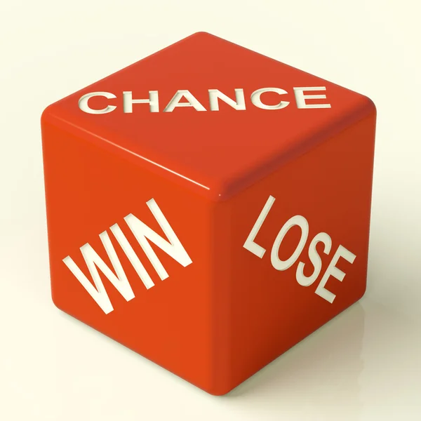 Zufallsgewinn Würfel verlieren, die Glück und Chancen zeigen — Stockfoto