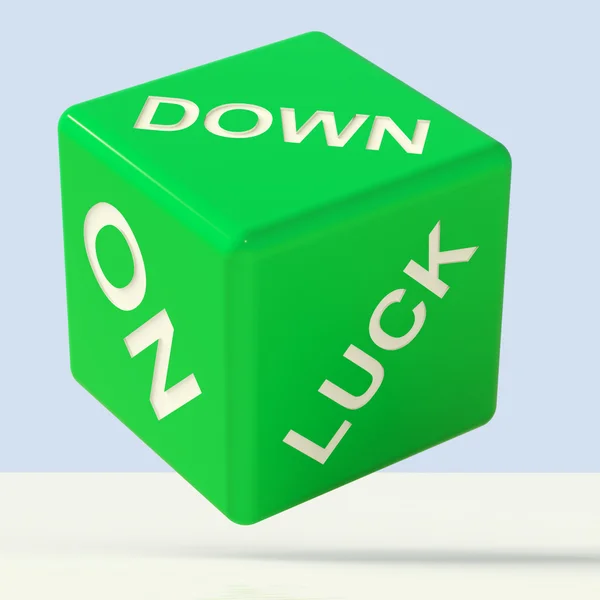 Down On Luck Dice Meaning Failure And Losing — Stock Photo, Image