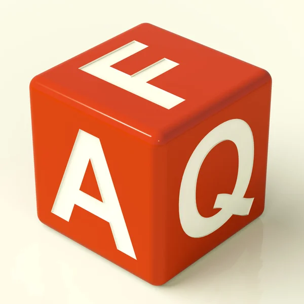 FAQ dice som symbol för information eller hjälp — Stockfoto