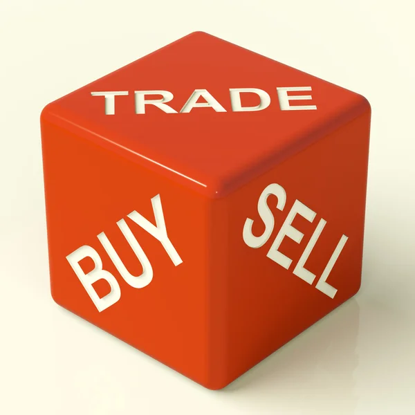 Buy Trade And Sell Dice Representing Business And Organization — Stock Photo, Image
