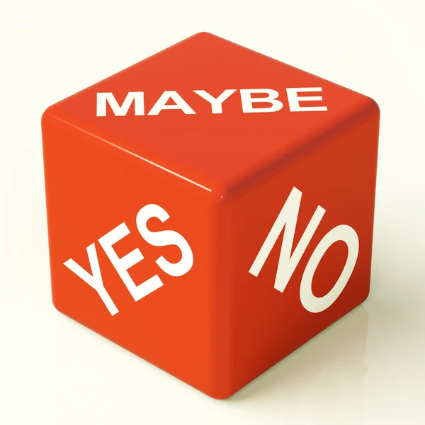 Maybe Yes No Dice Representing Uncertainty And Decisions — Stock Photo, Image