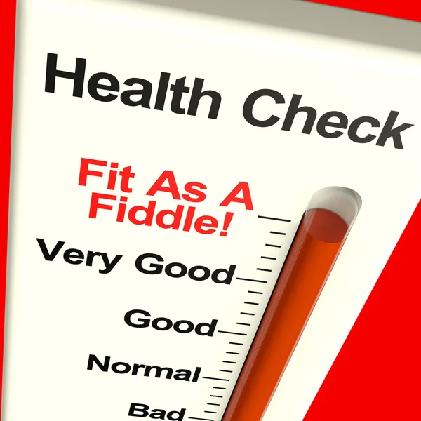 Gesundheitscheck sehr fit auf Monitor zeigt gesunden Zustand — Stockfoto