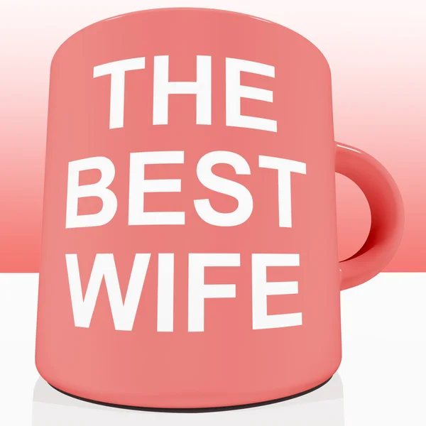 stock image Pink Best Wife Mug Showing A Loving Partener