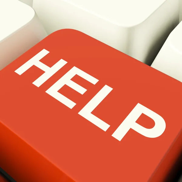 Help Computer Key Showing Assistance Support And Answers — Stock Photo, Image