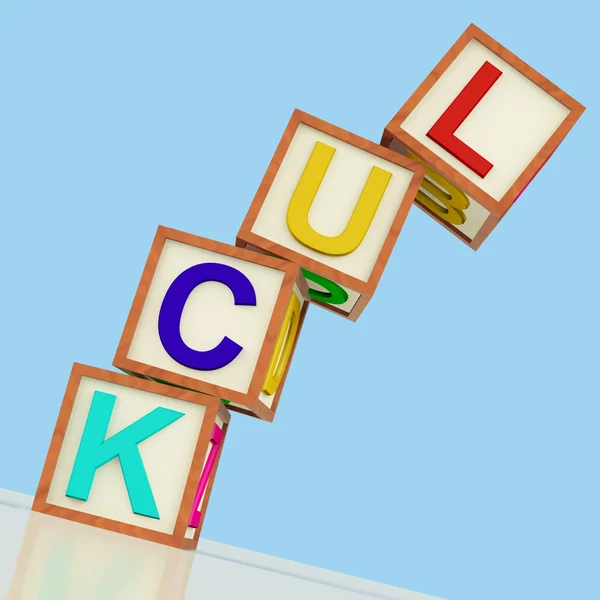 Luck Blocks Showing Chance Gambling And Risk — Stock Photo, Image