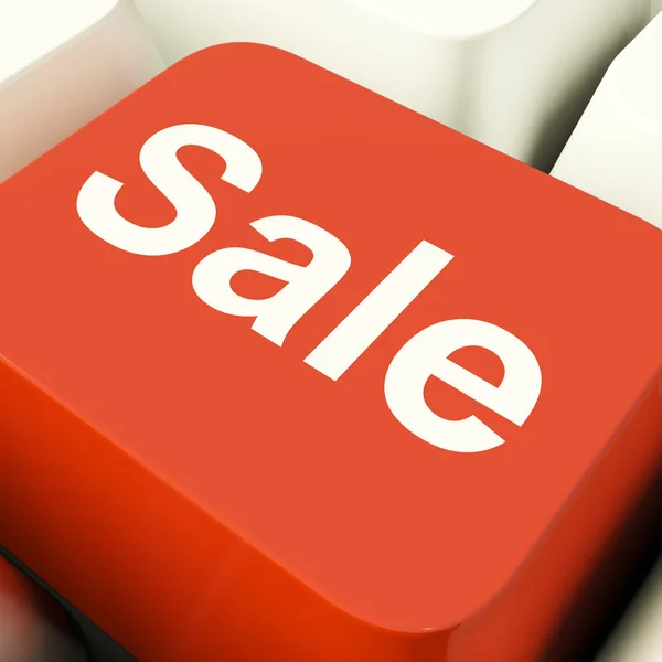 Sale Computer Key Showing Promotion Discount And Reduction — Stock Photo, Image