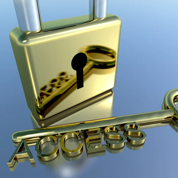 Padlock With Access Key Showing Permission Security And Login — Stock Photo, Image