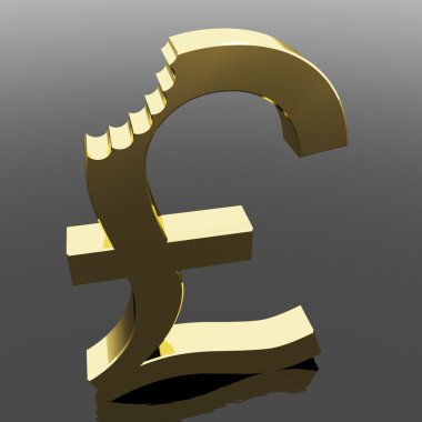 Pound With Bite Showing Devaluation Crisis And Recession clipart