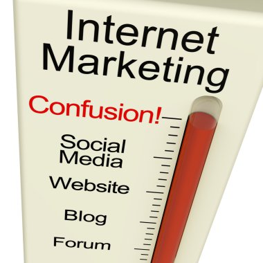 Internet Marketing Confusion Shows Online SEO Strategy And Devel clipart