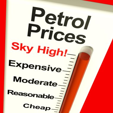 benzin fiyatları gök yüksek monitör gösteren yükselen yakıt giderleri