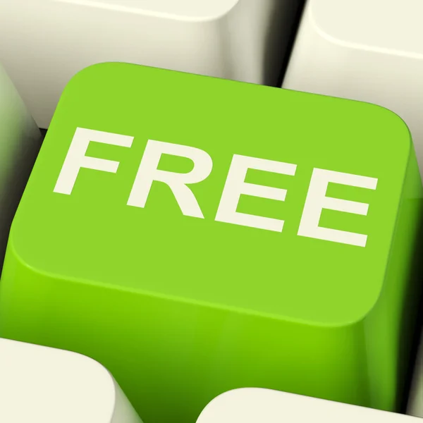 Δωρεάν υπολογιστή κλειδί στο πράσινο που δείχνει την freebie και promo — Φωτογραφία Αρχείου