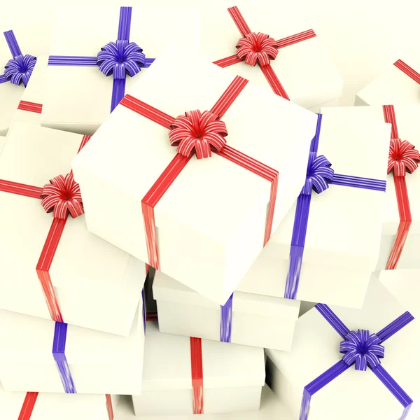 Stack Of Giftboxes As Presents For The Family And Friends — Stock Photo, Image