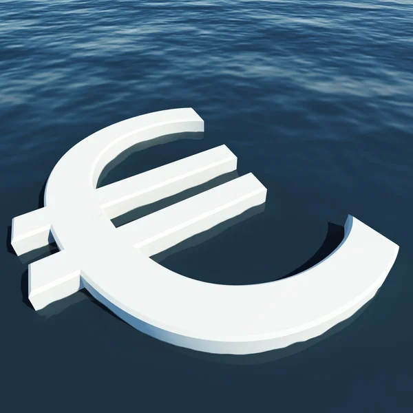Евро плавающий показывает денежное богатство или прибыль — стоковое фото