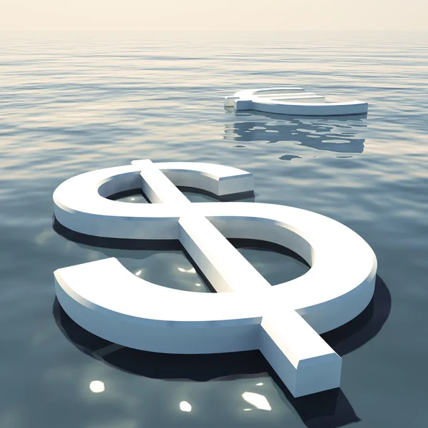 stock image Dollar Floating And Euro Going Away Showing Money Exchange Or Fo