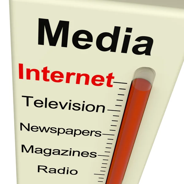 Medidor de mídia na Internet mostra alternativas de marketing como Televisio — Fotografia de Stock