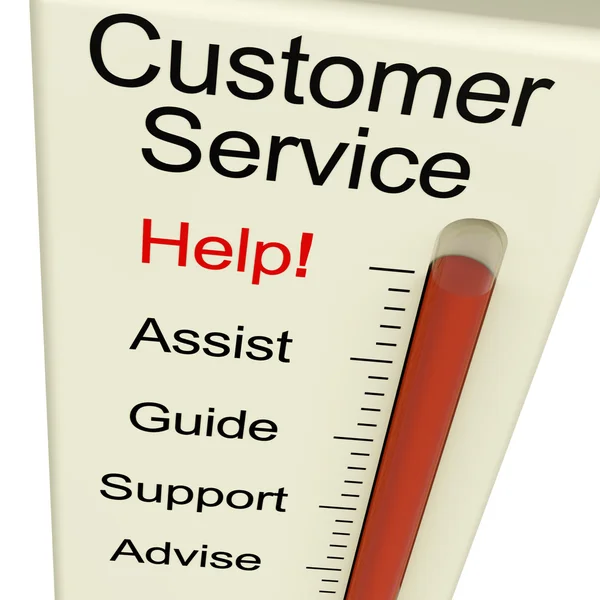 stock image Customer Service Help Meter Shows Assistance Guidance And Suppor