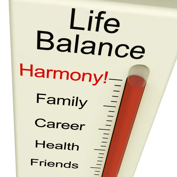 Élet egyensúly harmónia mérő mutatja, életmód, és a munka vágyak — Stock Fotó