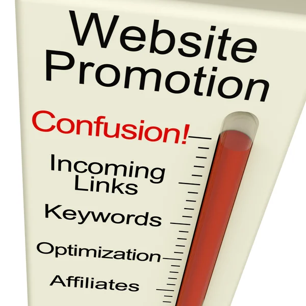 Promoção Confusão site mostra estratégia de SEO Online e Develo — Fotografia de Stock