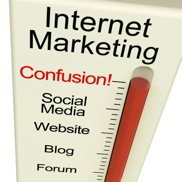 stock image Internet Marketing Confusion Shows Online SEO Strategy And Devel