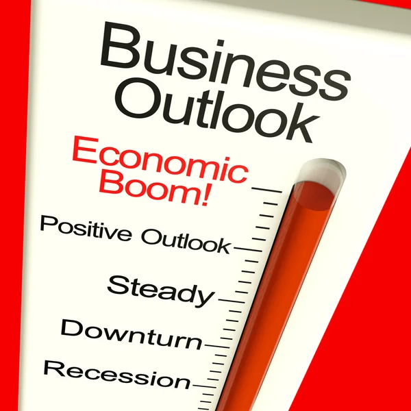 Business Outlook Economic Boom Monitor Shows Growth And Recovery — Stock Photo, Image
