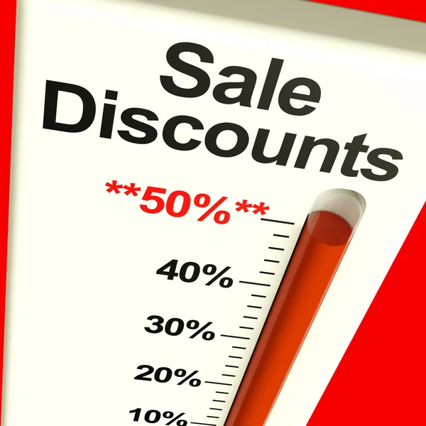 stock image Fifty Percent Sale Discounts Showing Bargain Closeout Selloff