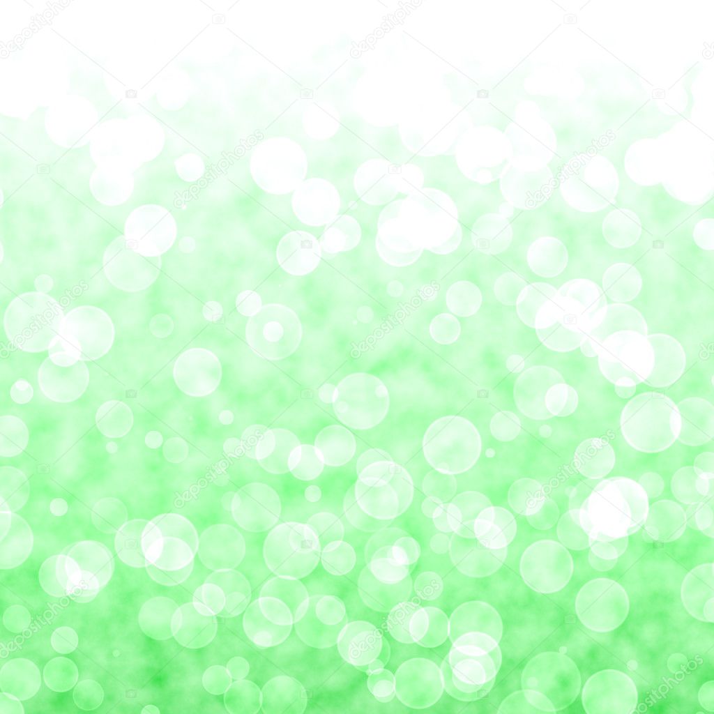 Bokeh Vibrant Green Background With Blurry Lights
