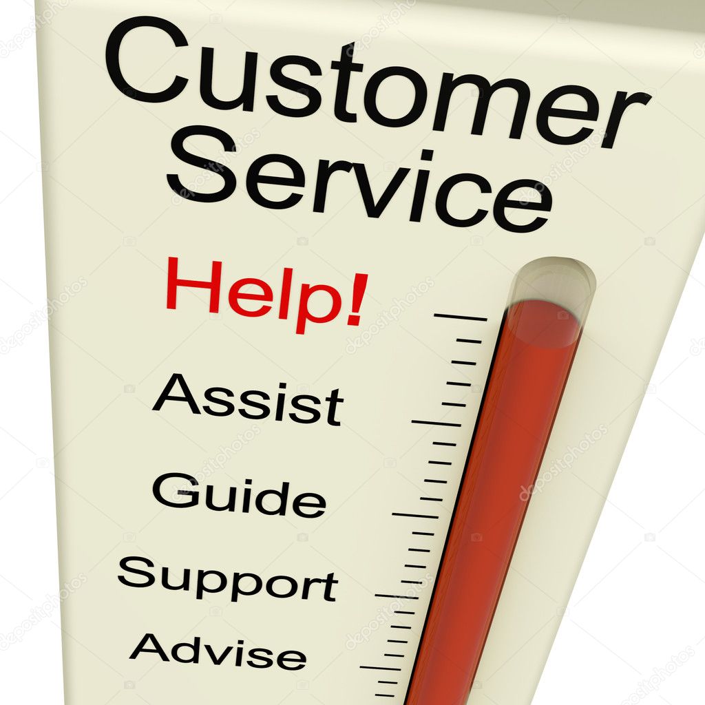 Customer Service Help Meter Shows Assistance Guidance And Suppor