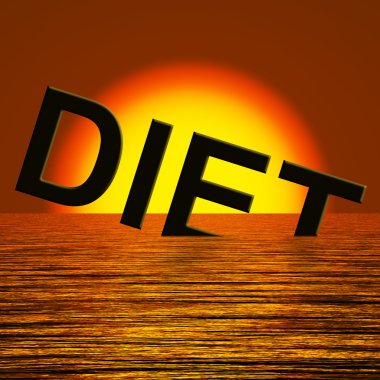 Diet Word Sinking Meaning Broken Diet clipart