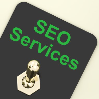 Seo Services Switch Representing Internet Optimization And Promo clipart