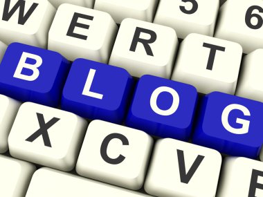blogger web sitesi için mavi blog bilgisayar tuşları