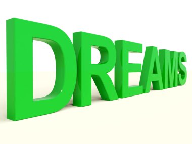 umutlar ve hayaller temsil eden yeşil Word'de rüyalar
