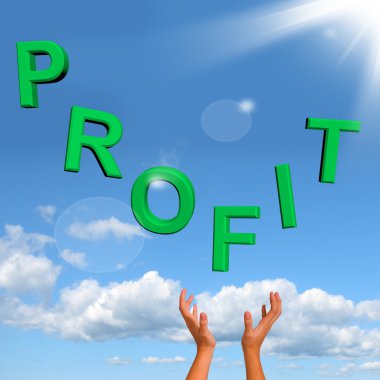 Pazar ve ticaret kazanç temsil eden kar kelime yakalama