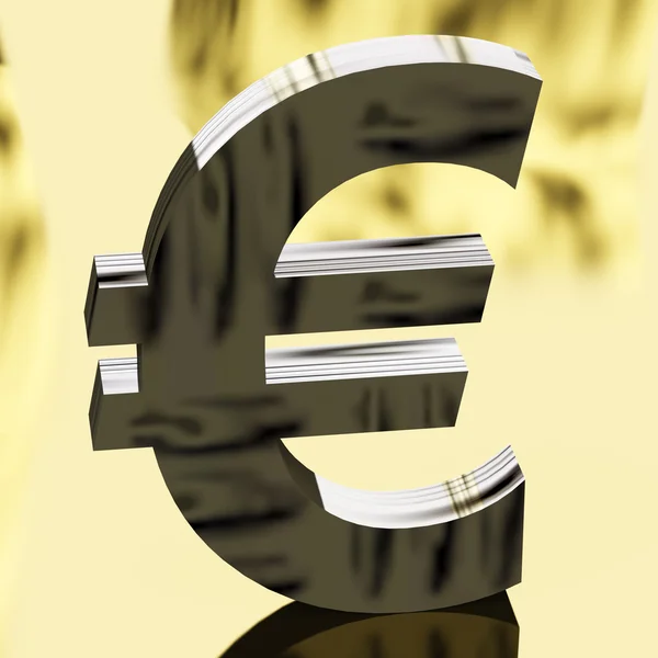Sinal de prata do euro como símbolo para o dinheiro ou a riqueza — Fotografia de Stock