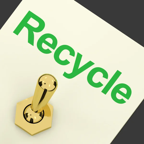 Interruptor de reciclagem mostrando reciclagem e eco amigável — Fotografia de Stock