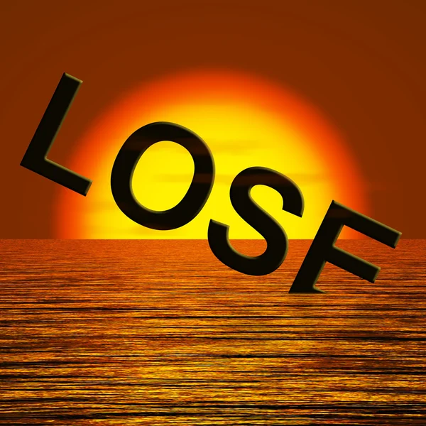 Lose Word Sinking Representing Defeat And Loss — Stock Photo, Image