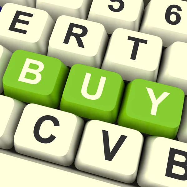 Vásárolni kulcsok, mint szimbólum a kereskedelem és a beszerzés — Stock Fotó