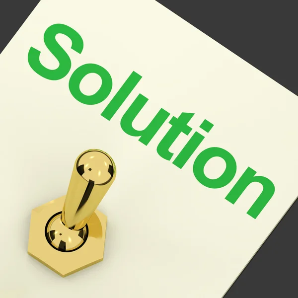 Solution Switch On Showing Success And Strategy — Stock Photo, Image