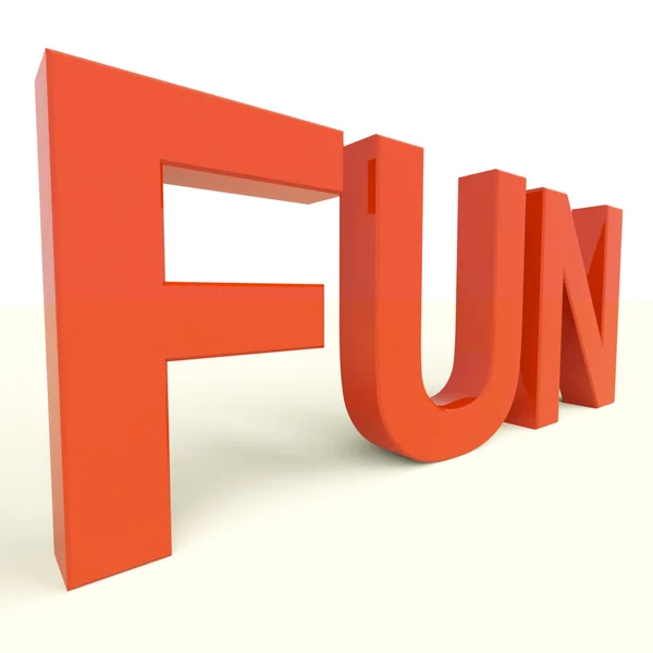 Fun Word In Plastic Letters For Enjoyment And Happiness — Stock Photo, Image