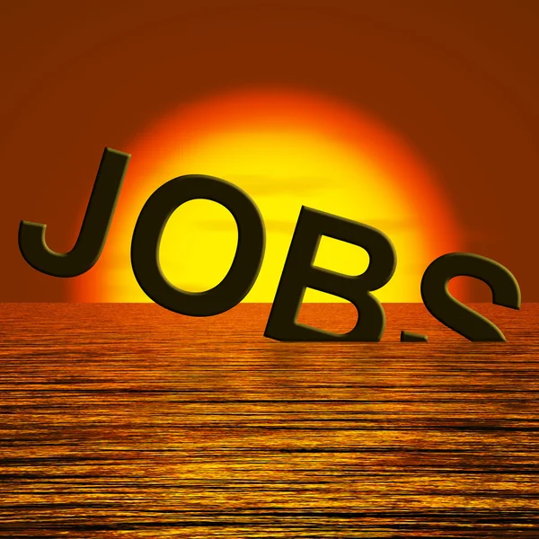 Jobs Word Sinking Affichage des mises à pied et du chômage — Photo