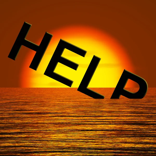 Hilfewort Untergang als Symbol für benötigte Unterstützung — Stockfoto