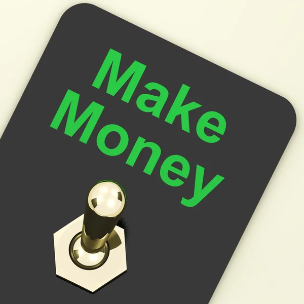 Make Money Switch Showing Startup Business And Wealth — Stock Photo, Image