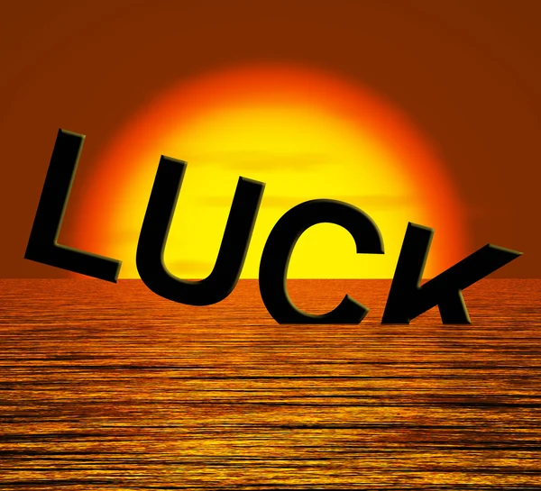 Luck Word Sinking Showing Unlucky And Misforture — Stock Photo, Image
