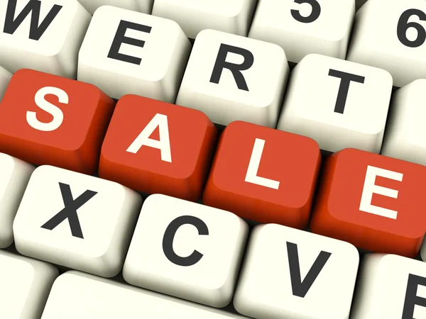 Keys Spelling Sale As Symbol for Discounts And Promotions — Stock Photo, Image