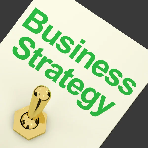 Interruptor de estrategia empresarial que muestra visión y motivación — Foto de Stock