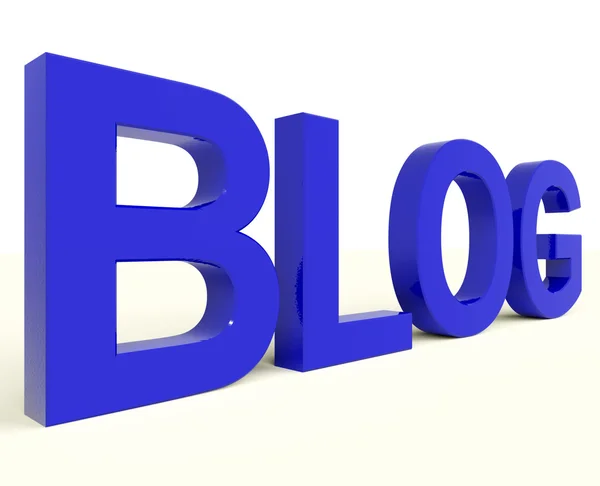 Palabra de blog en azul para el sitio web del bloguero —  Fotos de Stock