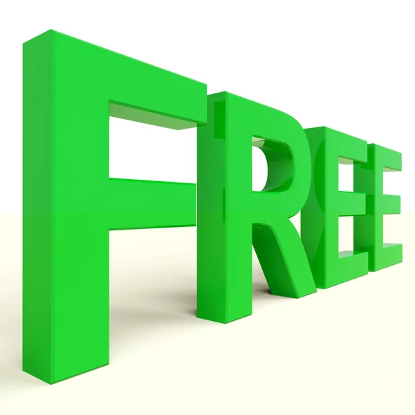 Mot gratuit en vert montrant Freebie et la promotion — Photo