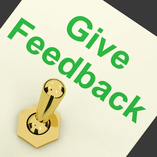 Dê o interruptor de feedback que mostra opiniões e pesquisas — Fotografia de Stock