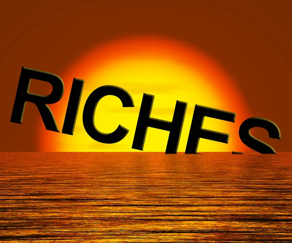 Rijkdom woord zinkende weergegeven: moeite om rijke — Stockfoto